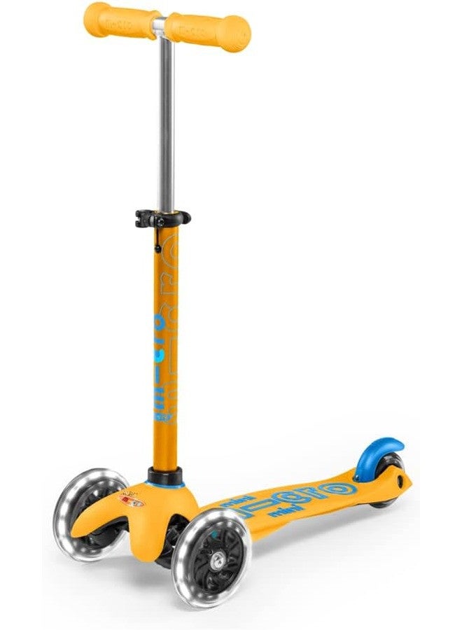 MicroÂ® Mini Deluxe LED, Original Design 2-5 Years, Weight 1.95 kg, Max Load 50 kg, Height 48-68 cm, 3 Wheel Scooter with LED Lighting, ABEC9 Bearings, Non-Slip Platform (Unique, Apricot) - Image 1