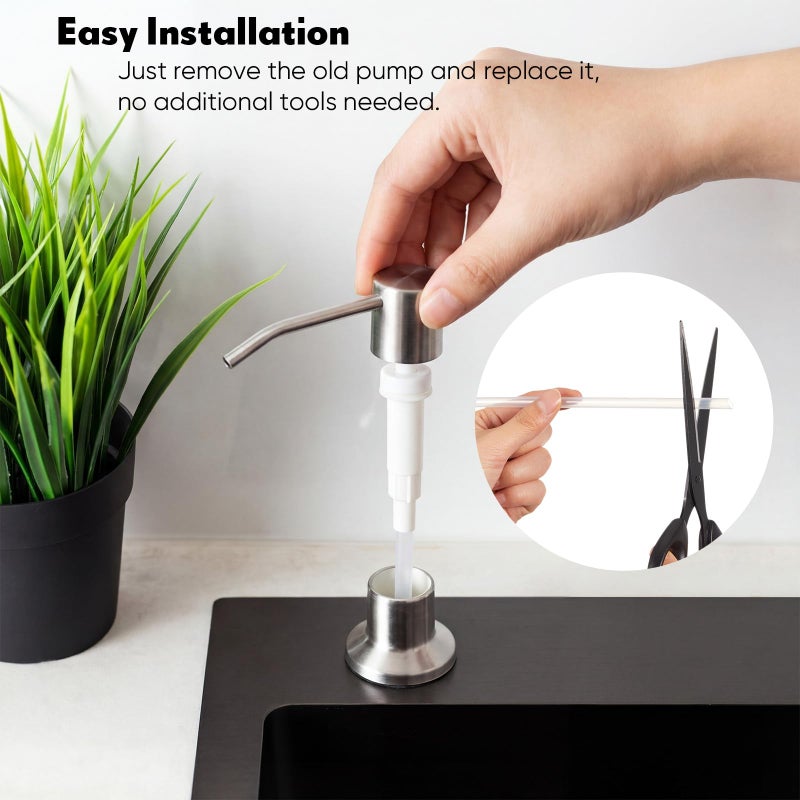 Sieral Replacement Liquid Soap Dispenser Pump Only, 12 Inch Sink Soap Pump Repair Parts Replacement with Straw, Compatible with General Sink Liquid, Suitable for Home, Commercial, and Industrial - Image 5