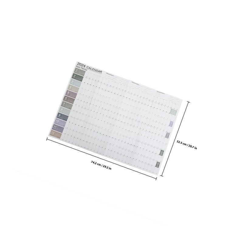 2024 Wall Calendar Yearly Planner English Hanging Paper Schedule Organizer Office Home - Image 3