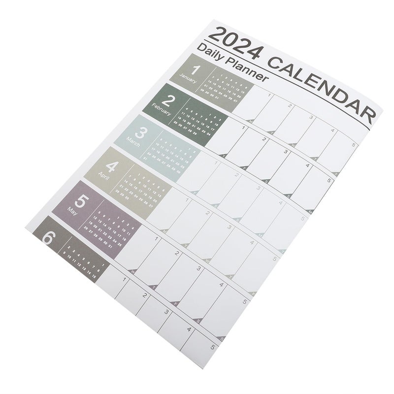 2024 Wall Calendar Yearly Planner English Hanging Paper Schedule Organizer Office Home - Image 2