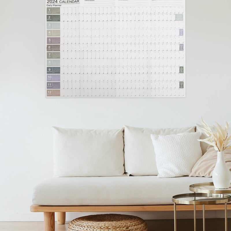 2024 Wall Calendar Yearly Planner English Hanging Paper Schedule Organizer Office Home - Image 4