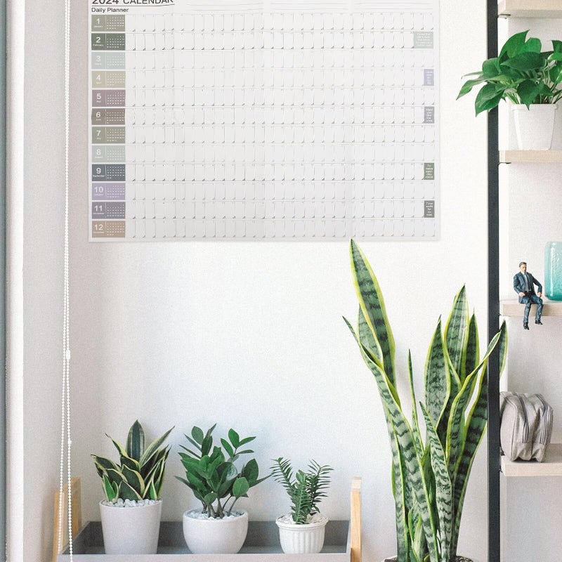2024 Wall Calendar Yearly Planner English Hanging Paper Schedule Organizer Office Home - Image 5