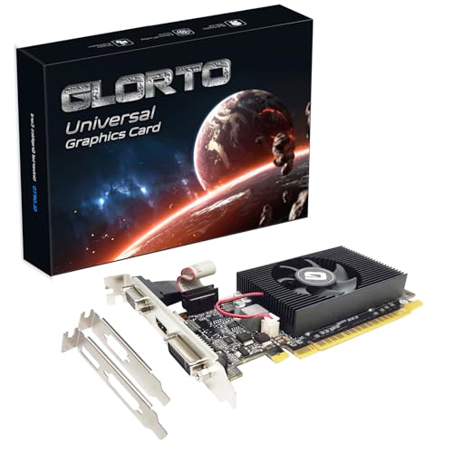 Glorto GeForce GT 210 1024 MB DDR3 Low Profile Graphics Card, PCI Express 1.0 x16, Entry Level GPU for PC, SFF and HTPC (HDMI/DVI/VGA) - Image 1