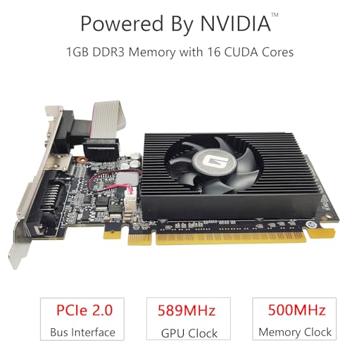 Glorto GeForce GT 210 1024 MB DDR3 Low Profile Graphics Card, PCI Express 1.0 x16, Entry Level GPU for PC, SFF and HTPC (HDMI/DVI/VGA) - Image 2