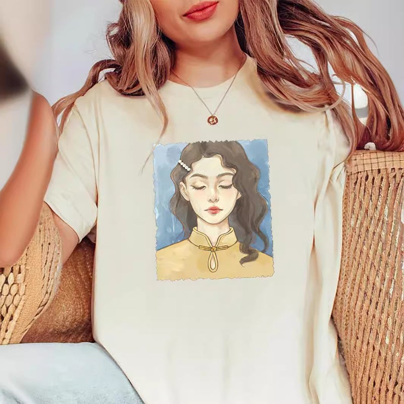 Foreign trade Independent Station Women's top Round Neck Cartoon Character Printed Short-sleeved t-shirt - Image 2