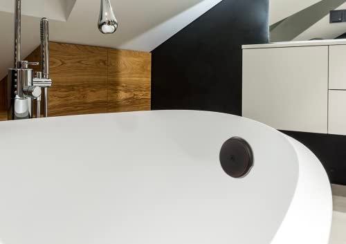 CalcMetal Single Hole Bathtub Drain Overflow Plate with One Matching Screws, Easy to Install, Venetian Bronze - Image 2