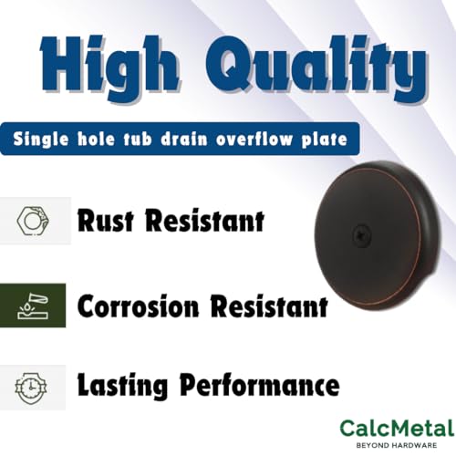CalcMetal Single Hole Bathtub Drain Overflow Plate with One Matching Screws, Easy to Install, Venetian Bronze - Image 4