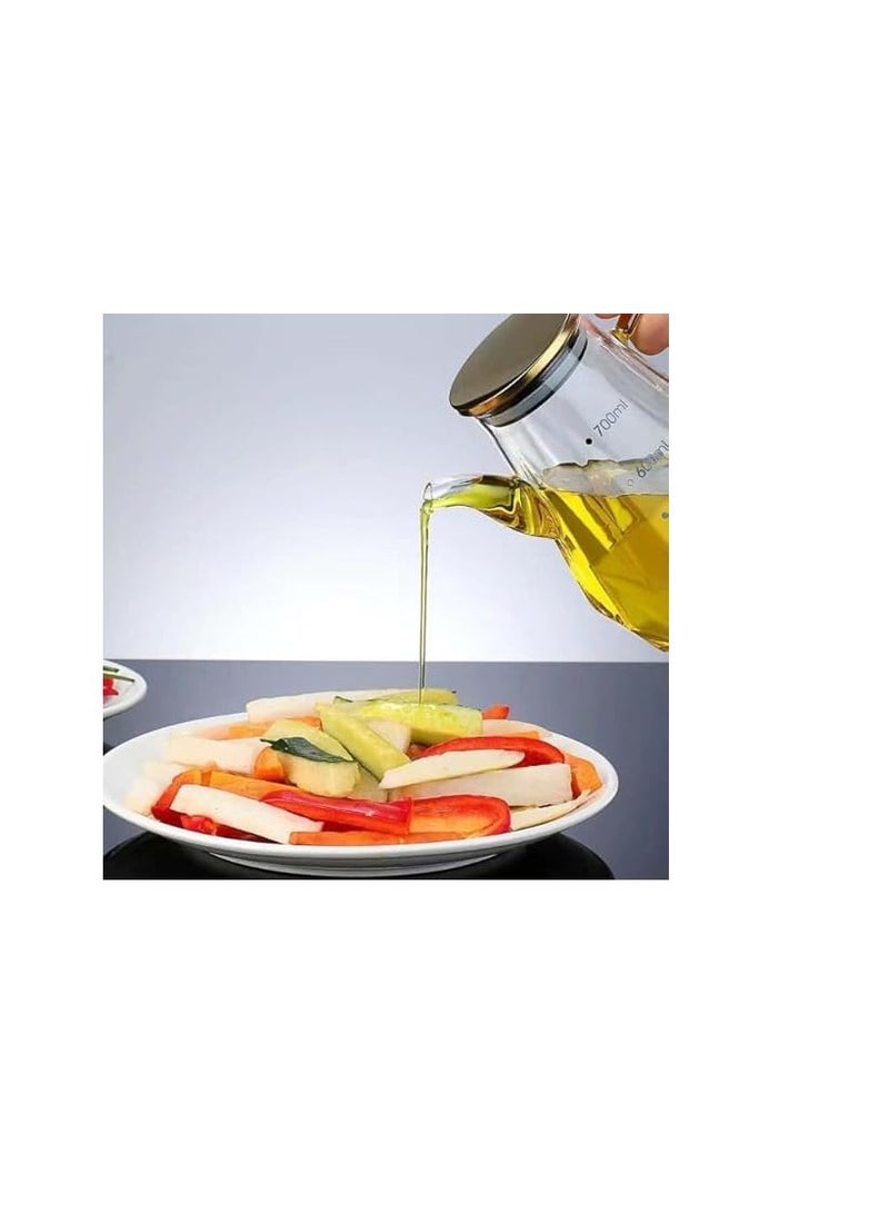 مجموعة زجاجات الزيت والخل مكونة من زجاجتين (700 مل) مع صينية من خشب الزان - Image 4