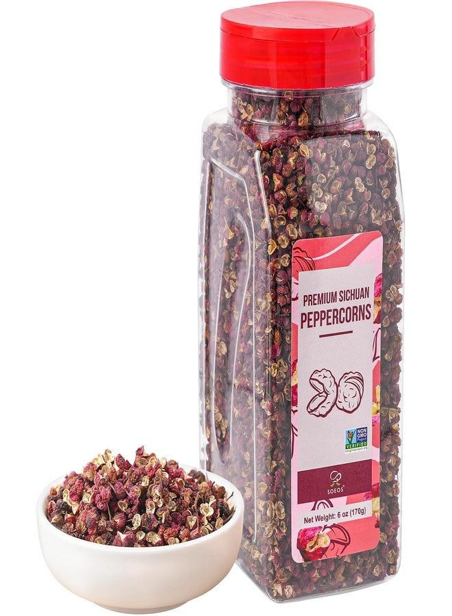 Soeos Sichuan Peppercorns, 6oz(170g), Whole Premium Red Szechuan Peppercorns for Authentic Sichuan Cuisine, Citrusy Aroma & Tingling Flavor, Ideal for Hot Pot, Mapo Tofu, Stir-Fry & Seasoning - Image 1