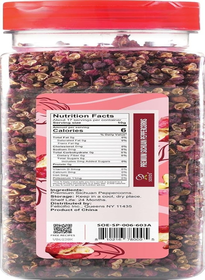 Soeos Sichuan Peppercorns, 6oz(170g), Whole Premium Red Szechuan Peppercorns for Authentic Sichuan Cuisine, Citrusy Aroma & Tingling Flavor, Ideal for Hot Pot, Mapo Tofu, Stir-Fry & Seasoning - Image 2
