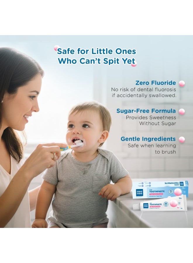 Mee Mee Kids Bubble Gum Toothpaste for 12+ Months | Fluoride-Free Baby Toothpaste with Xylitol & Calcium | Gentle Daily Oral Care for Babies & Toddlers | 70g - Image 2