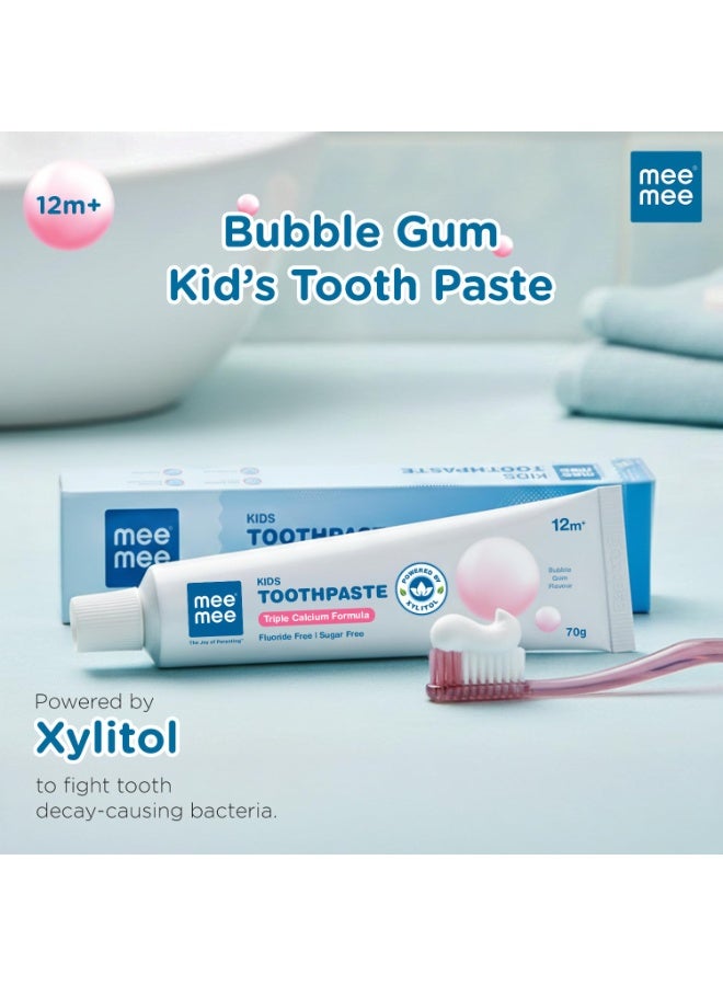 Mee Mee Kids Bubble Gum Toothpaste for 12+ Months | Fluoride-Free Baby Toothpaste with Xylitol & Calcium | Gentle Daily Oral Care for Babies & Toddlers | 70g - Image 4