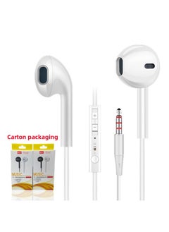 Acz In-ear Wire Control With Wheat For Millet Samsung Apple Mobile Phone Headset Outlet-Color:White Round Wire