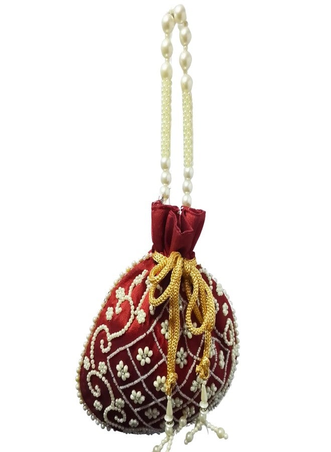 SUMERA WARQ Resin Slik Carrot Red Matka Designer Potli handbags for Women and Girls wedding party and Return gift - Image 2
