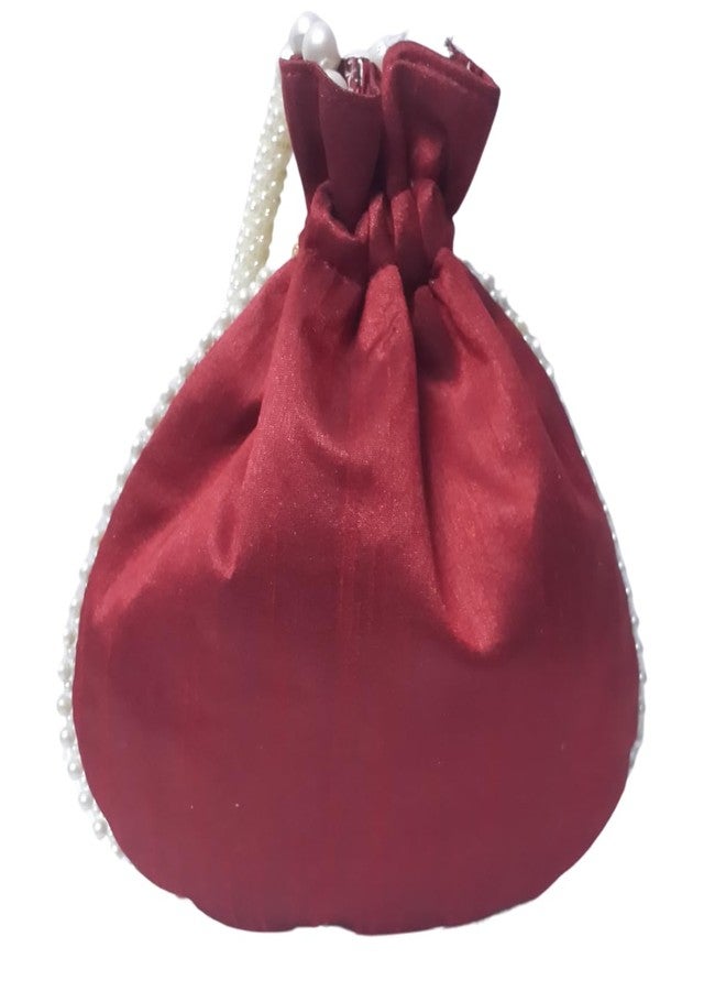 SUMERA WARQ Resin Slik Carrot Red Matka Designer Potli handbags for Women and Girls wedding party and Return gift - Image 3