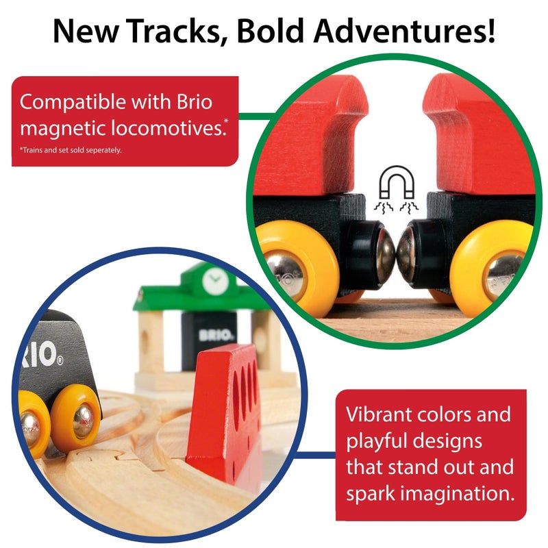 BRIO World Advanced Expansion Pack - 11-Piece Wooden Train Track - FSC-Certified - Compatible with All Railways - Includes Wooden Tracks & Switches for Interactive Railway Fun - Ages 3 & Up - Image 3
