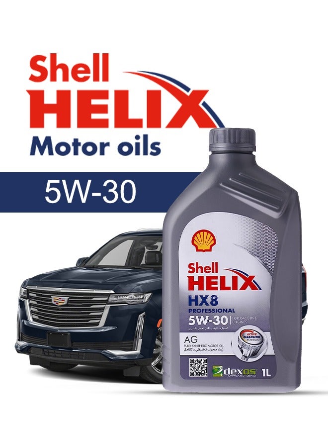 Shell Engine Oil – For Cadillac Escalade V8 2024 - 2014, 8 Liter,  5w30 Shell - With Engine Oil Filter - 2014 2015 2016 2017 2018 2019 2020 2021 2022 2023 2024