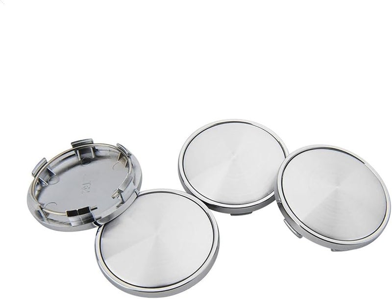 4 قطع 68 ملم كروم فضي غطاء مركز العجلة للجنط الرياضي غطاء مشبك - Image 1