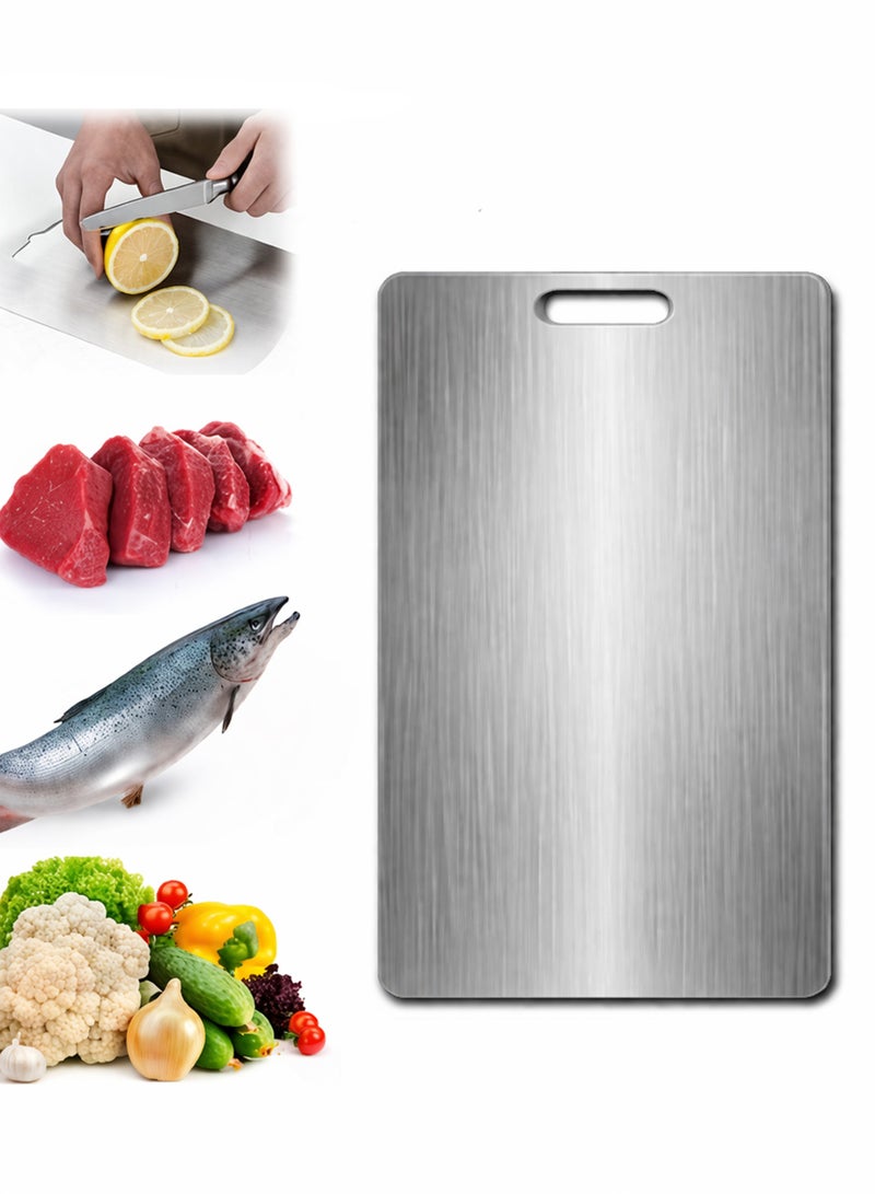 Toshionics 304 Stainless Steel Cutting Board For Kitchen, Meat, Fruit, Pastry, Pizza, Cheese, Vegetable Metal Cutting Board, Meat Cutting Board For Anti-skid Double Side, Dough Board 27X39 - Image 1