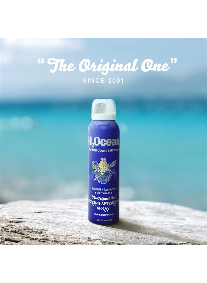H2Ocean Piercing Aftercare Spray 4oz - Ear, Nose, Earring, Belly Button Piercing Wound Wash Cleaner with Sea Salt Saline Solution - Keloid Bump Scar Removal Treatment - Image 5