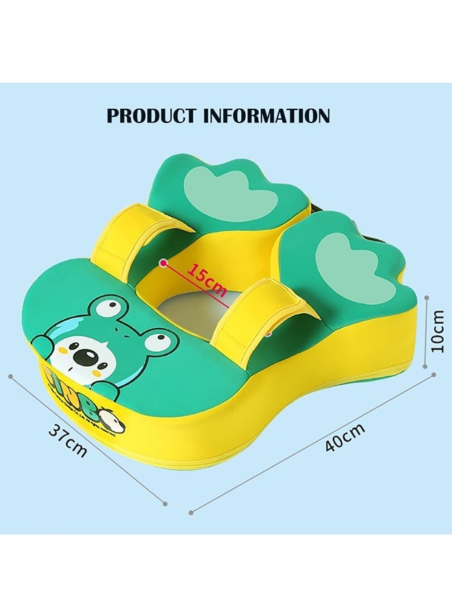 عوامات سباحة الأطفال العائمة غير القابلة للنفخ للسباحة للرضع مع دعم سفلي آمن للأطفال الرضع قابل للتعديل ومناسب للأطفال الصغار والأطفال، عوامة سباحة للأطفال بنمط كرتوني - Image 3