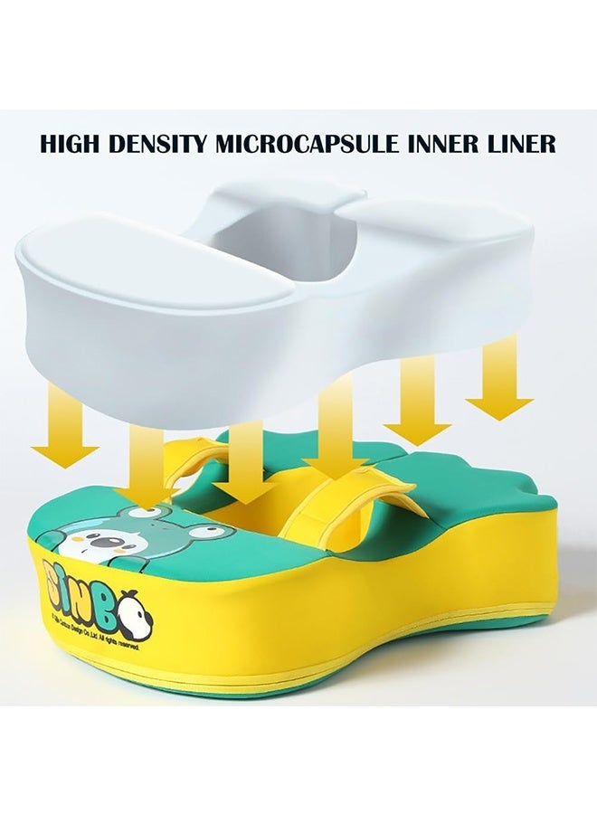 عوامات سباحة الأطفال العائمة غير القابلة للنفخ للسباحة للرضع مع دعم سفلي آمن للأطفال الرضع قابل للتعديل ومناسب للأطفال الصغار والأطفال، عوامة سباحة للأطفال بنمط كرتوني - Image 4