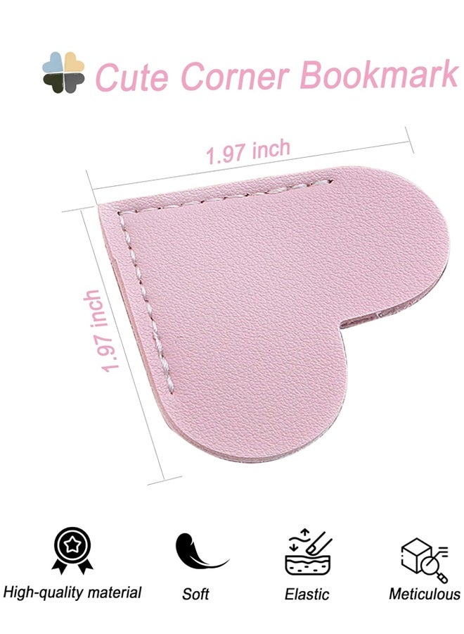6Pcs Leather Bookmarks for Women with Heart Shape, Cute Corner Bookmark, Book Accessories for Reading Lovers, Book Markers for Women, Bookmarks for Book Lovers (Heart) - Image 3