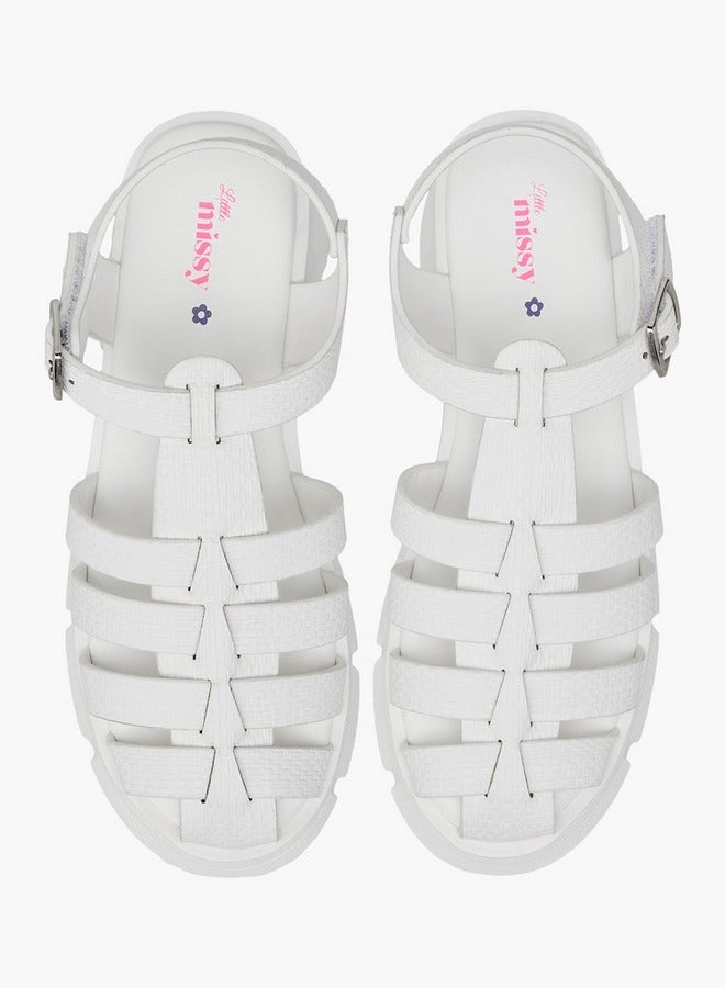 ليتل ميسي صنادل بناتي مسطحة بشريط وحلقة إغلاق - Image 2