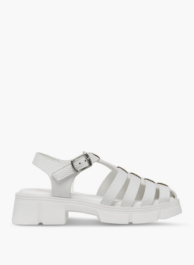 ليتل ميسي صنادل بناتي مسطحة بشريط وحلقة إغلاق - Image 1