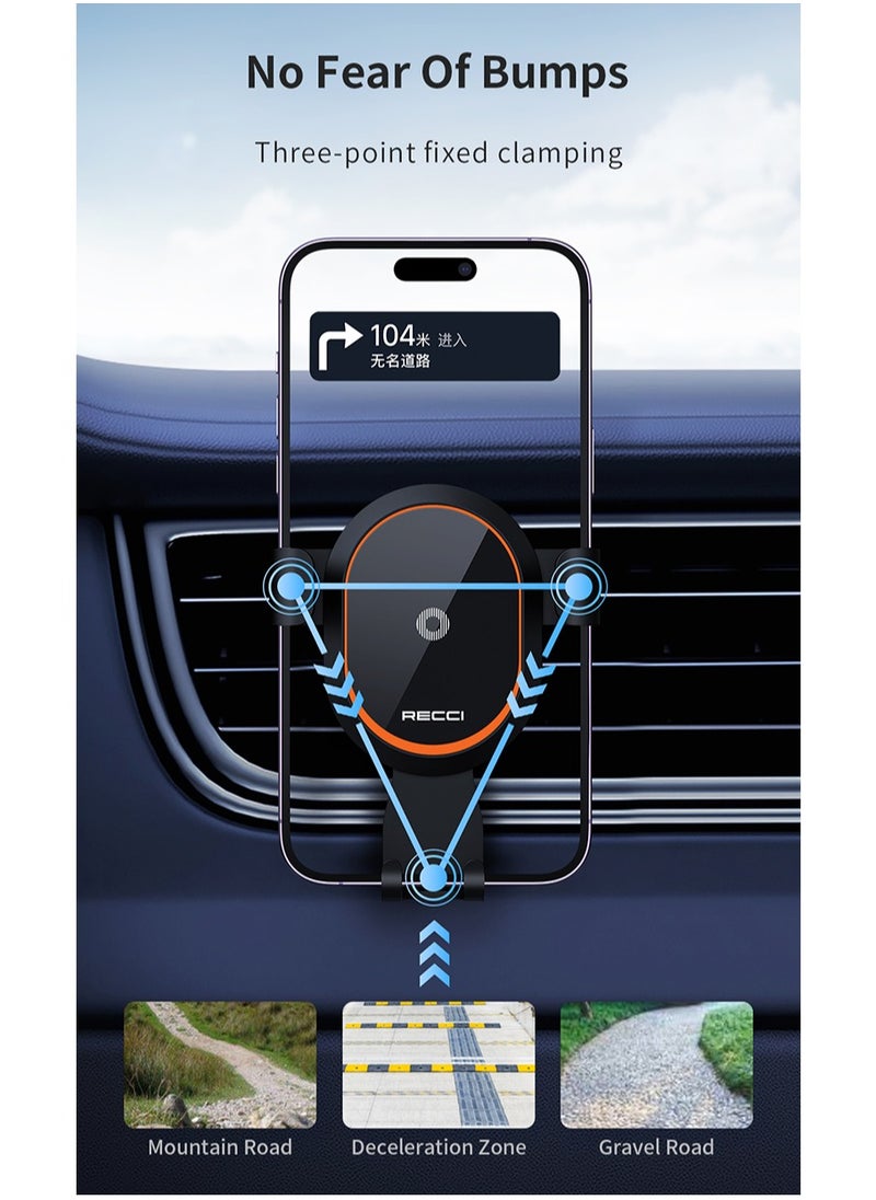 Recci - Car Phone Holder for Air Vent Gravity Holder Universal 360 Rotateble Hands Free,Fits iPhones & Androids for Anti-Slip and Stable - Image 1