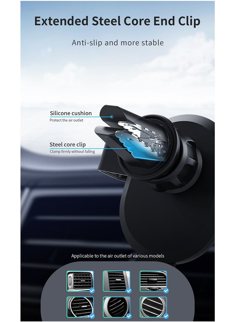 Recci - Car Phone Holder for Air Vent Gravity Holder Universal 360 Rotateble Hands Free,Fits iPhones & Androids for Anti-Slip and Stable - Image 1
