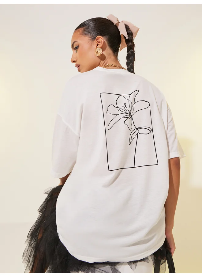 تايك تو Take Two Graphic Print Round Neck T-Shirt