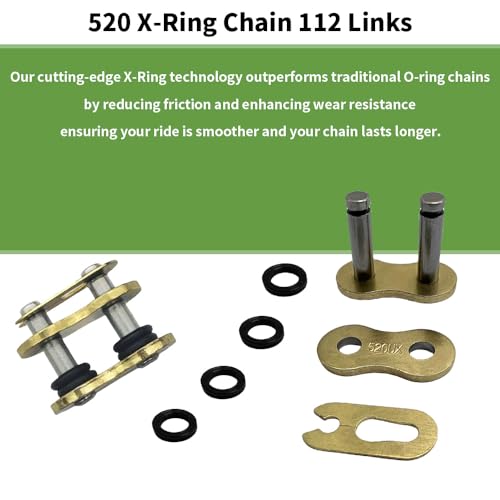 WEICHENGXIN Gold 520 X-Ring Chain 112 Links - UniversalEnhanced Durability & Performance - Image 5
