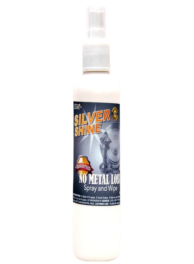 CERO ® Silver Shine Instant Silver Cleaner And Brightener Liquid For Jewelry Utensils Idols And Home Decor Items Safe Effective Fast Acting Solution For Long Lasting Shine 200ML Bottle - Image 1