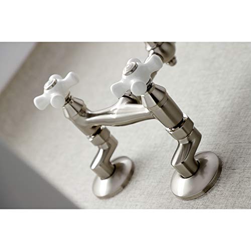 Kingston Brass KS3228PX Vintage Wall Mount Kitchen Faucet, Brushed Nickel, 8.5 x 8 x 6 - Image 4