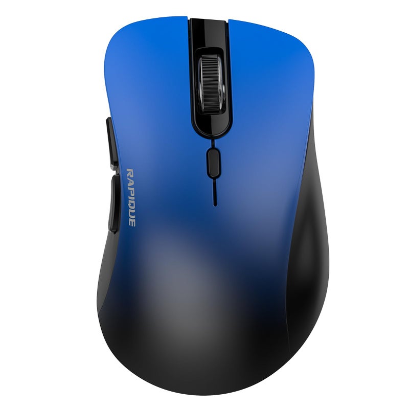 RAPIQUE Bluetooth Wireless Mouse - Dual Bluetooth & 2.4 GHz USB Receiver, Comfortable Grip, Quiet Clicks, Low Power - Multi-Device Compatibility for Laptop, MacBook, Computer, ipad(Gradient Blue) - Image 1