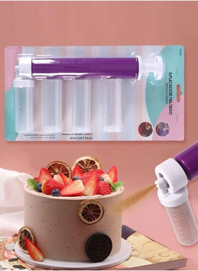 Happy Home Manual Cake Airbrush Spray Gun with 4pcs Spray Tubes –Cake Decorating Supplies for Cupcakes, Desserts, and Cookies  - Image 2