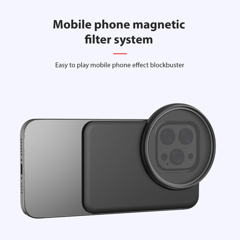 6.1 Inch Magnetic Phone Filter Mount Phone Filter Holder with 67mm ND2-400 Filter Replacement for iPhone 15 Pro/ iPhone 15/ iPhone 14 Pro/ iPhone 14/ iPhone 13 Pro/ iPhone 13/ iPhone 12 Pro/ iPhone 12 - Image 4