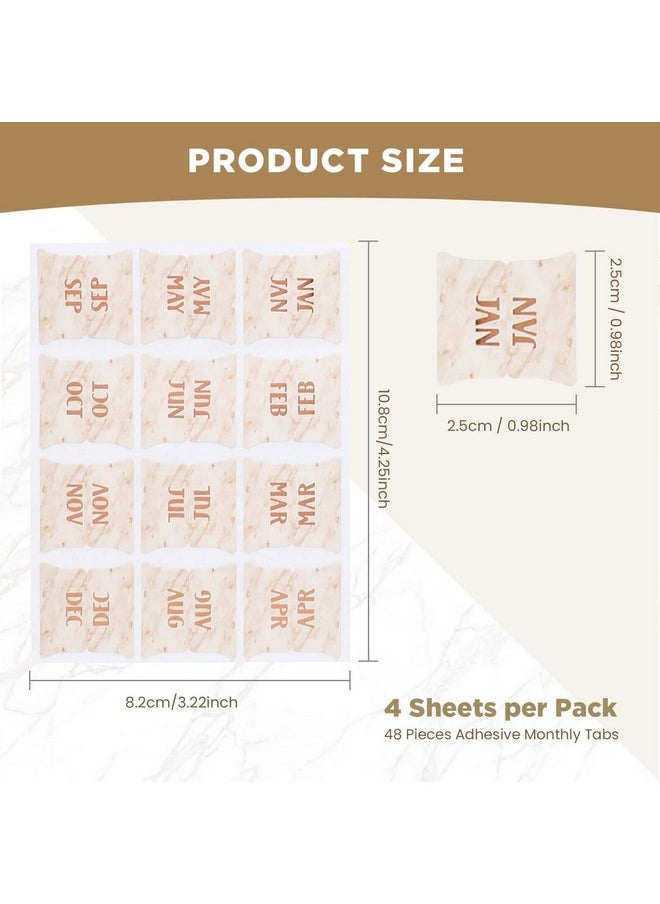 NEWEST 48 Pieces Monthly Tabs Adhesive Month Tabs For Planner Pink Monthly Calendar Stickers Monthly Tabs For Planners Journal Notebook Office School Supplies  - Image 3