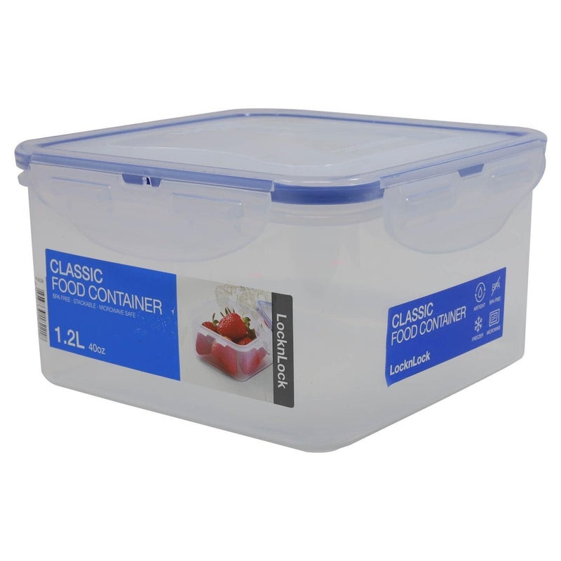 LOCK & LOCK LocknLock Square Short Food Storage Container 1.2L (1200ml) - Airtight Leak Proof - BPA Free, Microwave & Dishwasher Safe - Image 3
