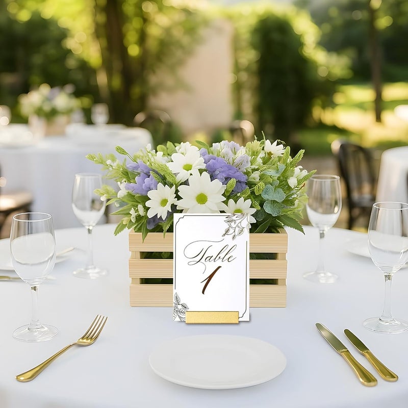 24 Gold Metal Name Card Holders, L-Shaped Foldable Display Stand, Table Number Holders, Suitable for Weddings Events, Strong Support - Image 4