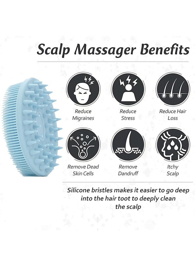 Upgrade 2 in 1 Bath and Shampoo Brush, Silicone Body Scrubber for Use in Shower, Exfoliating Body Brush, Premium Silicone Loofah, Head Massage - Image 2