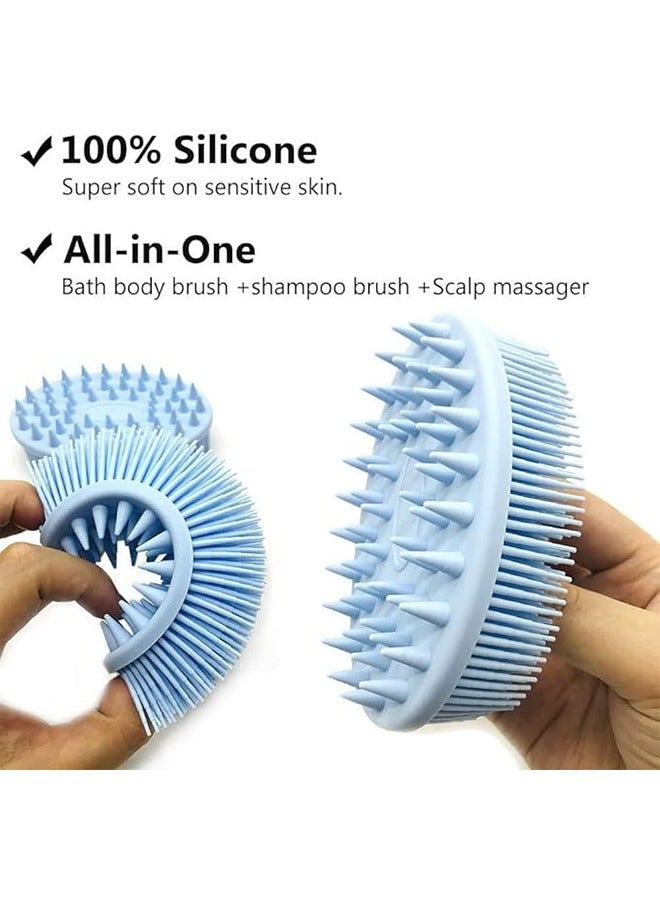 Upgrade 2 in 1 Bath and Shampoo Brush, Silicone Body Scrubber for Use in Shower, Exfoliating Body Brush, Premium Silicone Loofah, Head Massage - Image 4