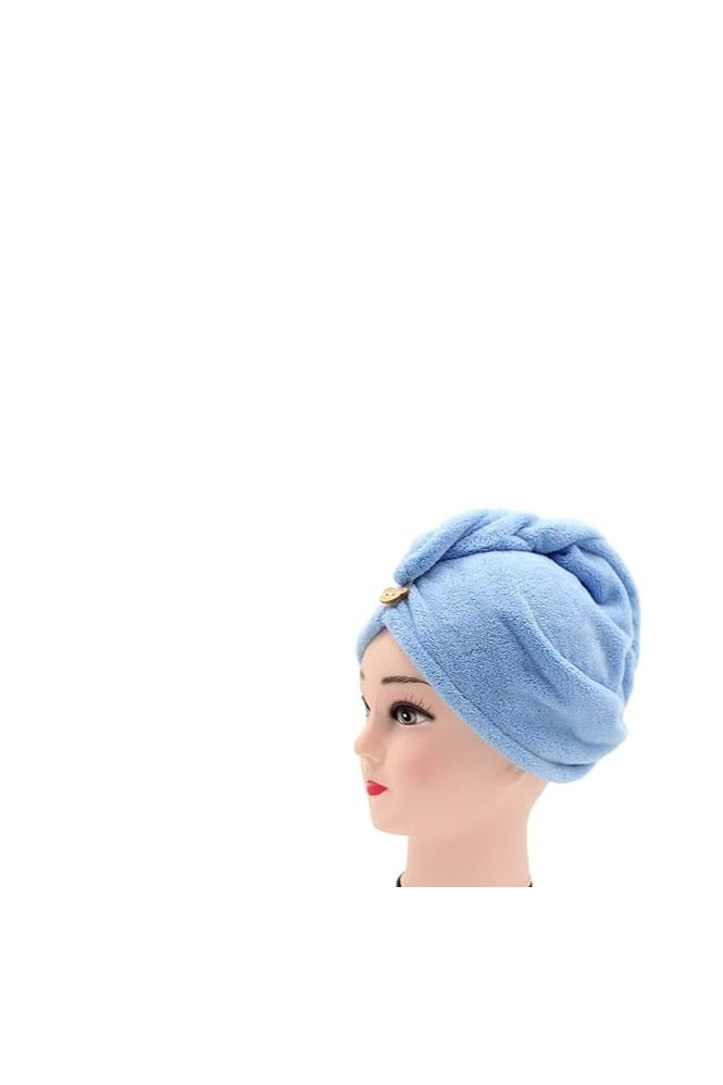 منشفة رأس من الألياف الدقيقة بنمط هندسي أزرق