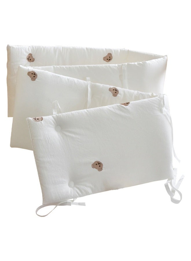 MIXDE Cot Bumper, Crib Bumper, Breathable Mesh Cot Liner, Crib Rail Cover, Baby Boys Girls Nursery Breathable Crib Bed Liner Bumper Baby Crib Rail Cover Protector Guard Padded Cot Rail Wrap for Side Front - Image 2