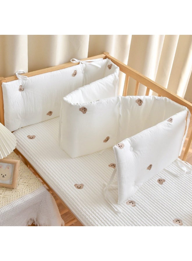 MIXDE Cot Bumper, Crib Bumper, Breathable Mesh Cot Liner, Crib Rail Cover, Baby Boys Girls Nursery Breathable Crib Bed Liner Bumper Baby Crib Rail Cover Protector Guard Padded Cot Rail Wrap for Side Front - Image 1