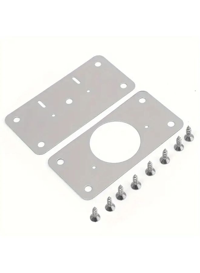4 Pack Hinge Repair Kit Metal Fixing Plates With Mounting Brackets Brushed Finish - Image 5