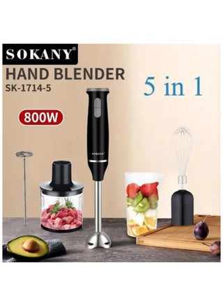 Sokany 5 In 1 Hand Blender & Food Mixer - 800 Watt SK-1714-5 - pzsku/ZE681280E91028AE7188FZ/45/_/1733762052/84c14202-635e-42de-9d92-b39ab46033b3