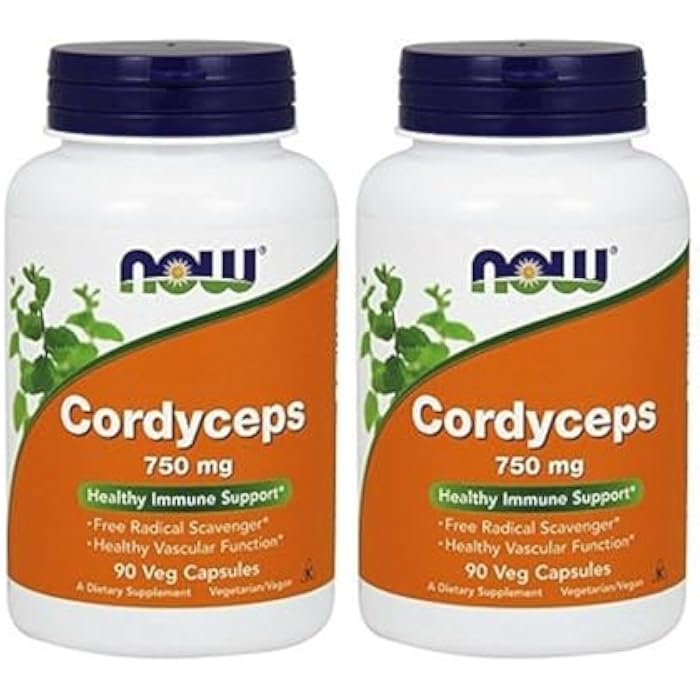 Now Cordyceps 750 mg,90 Veg Capsules (180) - Image 1