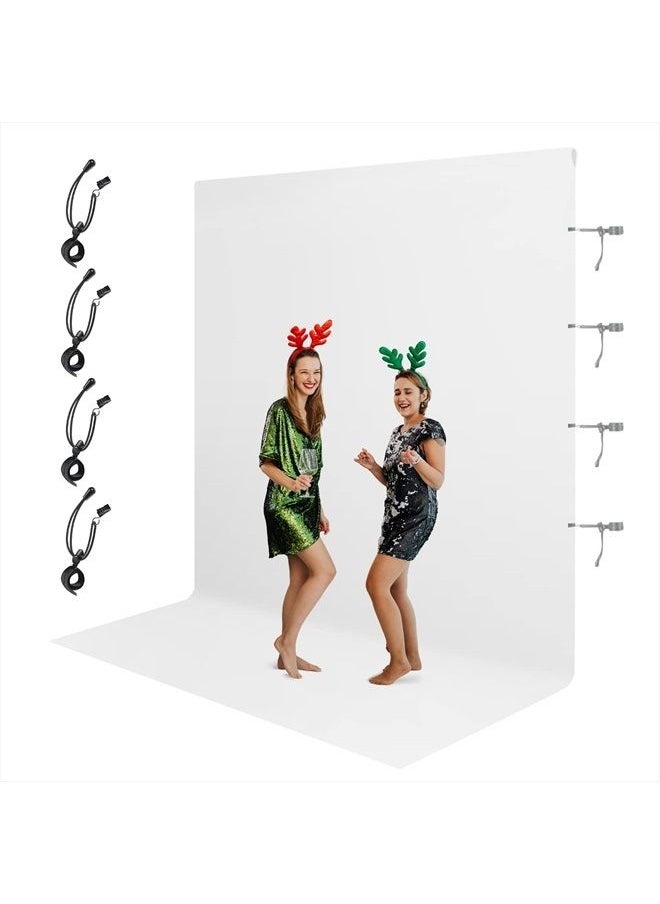 JS JULIUS STUDIO Julius Studio 6 x 9 ft. Pure White Soft Texture Backdrop Screen, Photo Background Muslin, Premium High Density Synthetic Fabric, Softer Stronger Longer Lifespan with 4 Elastic String Clips, JSAG686  - Image 1